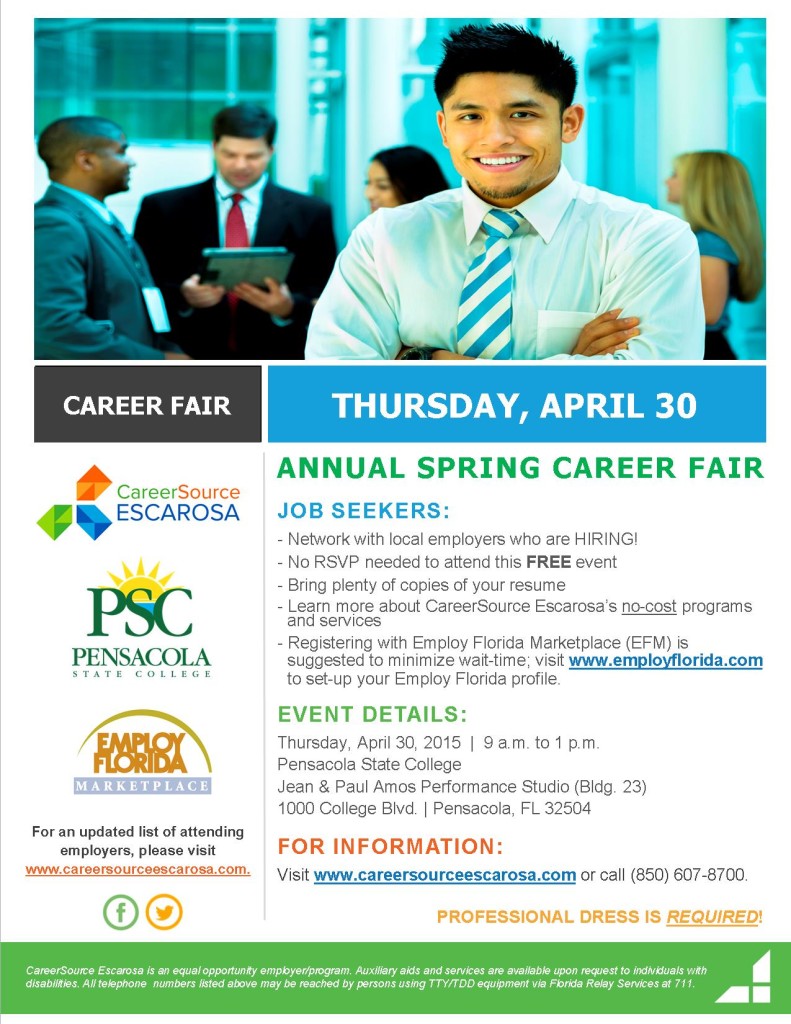 2015 Spring Career Fair Flyer_JOB SEEKERS - CareerSource Escarosa