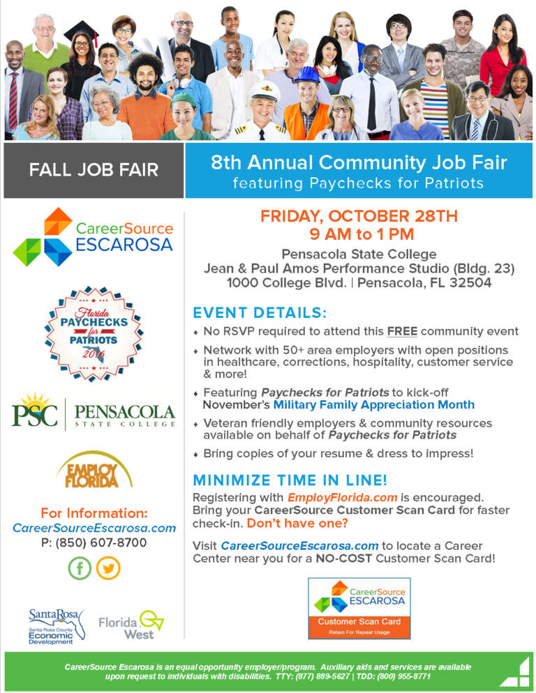 8th-annual-fall-job-fair_job-seeker-flyer_10-28-16 - CareerSource Escarosa