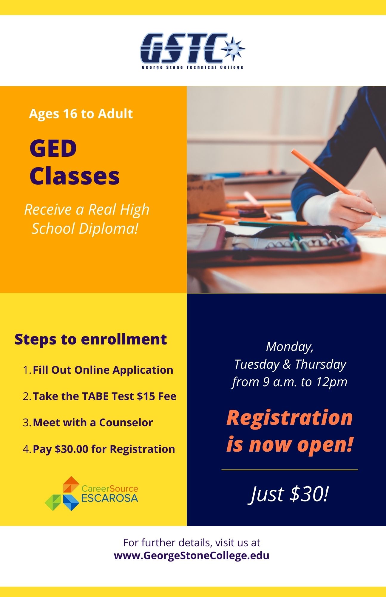 Classes & Registration – GED Preparation